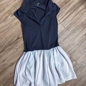 Navy Polo Top with White Skort Romper